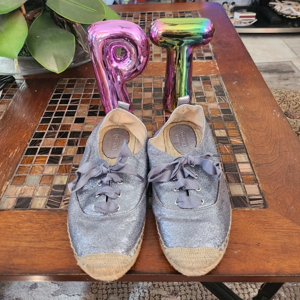 Coach Ramira Glitter Espadrilles size 10